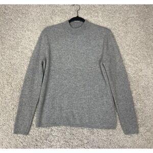 Prive 100% Cashmere Sweater Womens Large Gray Comfort Classic Old Money